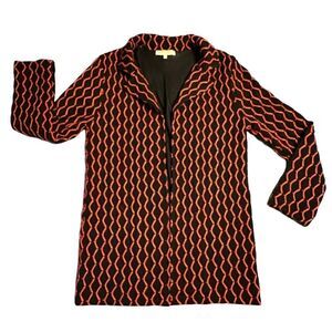 Knitss black and orange Morgan Virgin Wool Jersey knit jacket size Small